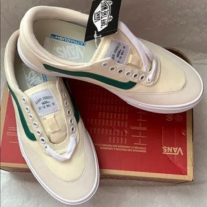 >💟GILBERT CROCKETT CENTER COURT CLASSIC IVORY/GREEN/ WHITE LOW TOP BRAND 🆕VANS